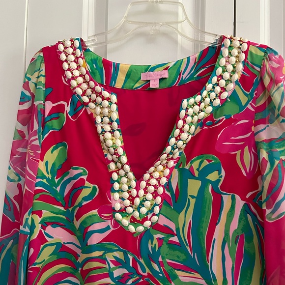 Lilly Pulitzer Pomegranate Jungle Tumble Saemus Dress Size 8 - Picture 4 of 12